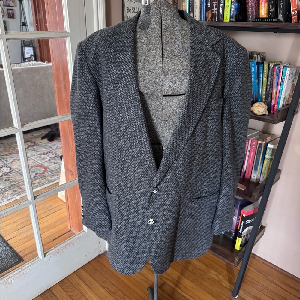 Men's Textured Gray Sport Coat Blazer